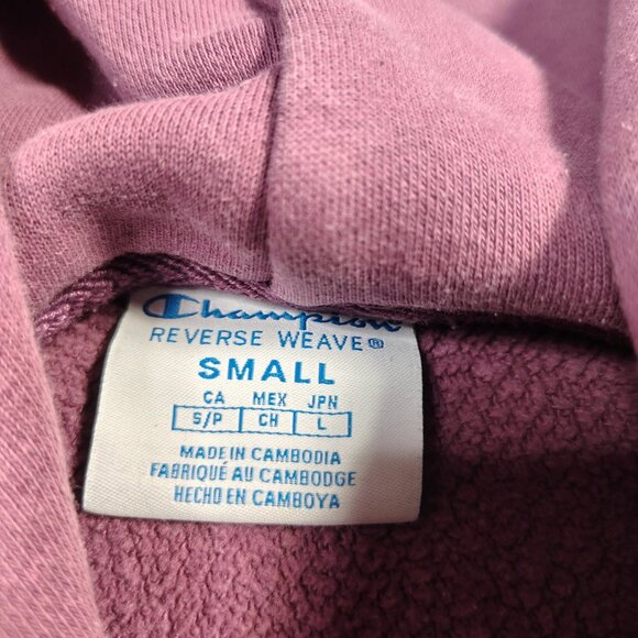 Champion Reverse Weave Hoodie Women's Size Small Pink Purple Cropped Athletic - Picture 6 of 11